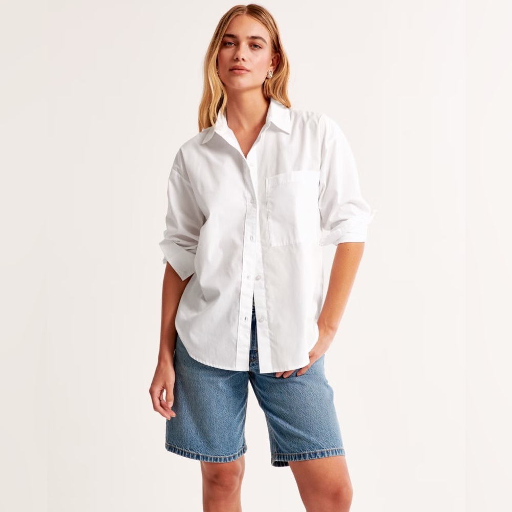 Abercrombie & Fitch Oversized Poplin Shirt